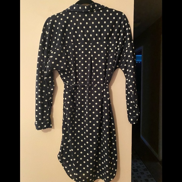 Brand new Suzy Shier button down navy blue polka dot dress - Picture 4 of 6